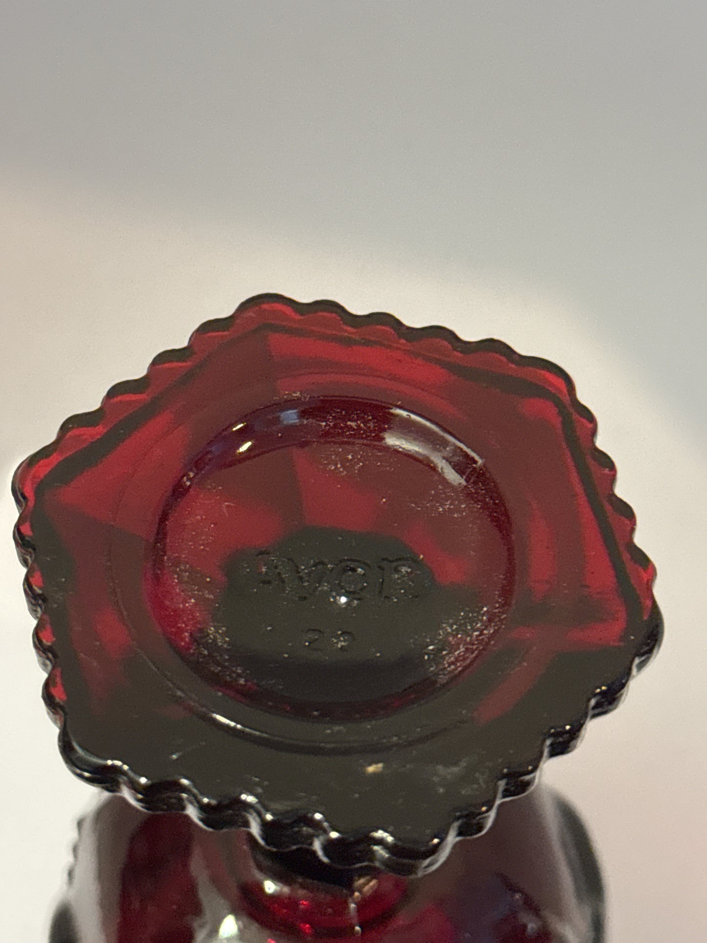 Pair of Vintage 1876 Avon Cape Cod Ruby Red Wine Goblet 4.5" Tall 2" Across