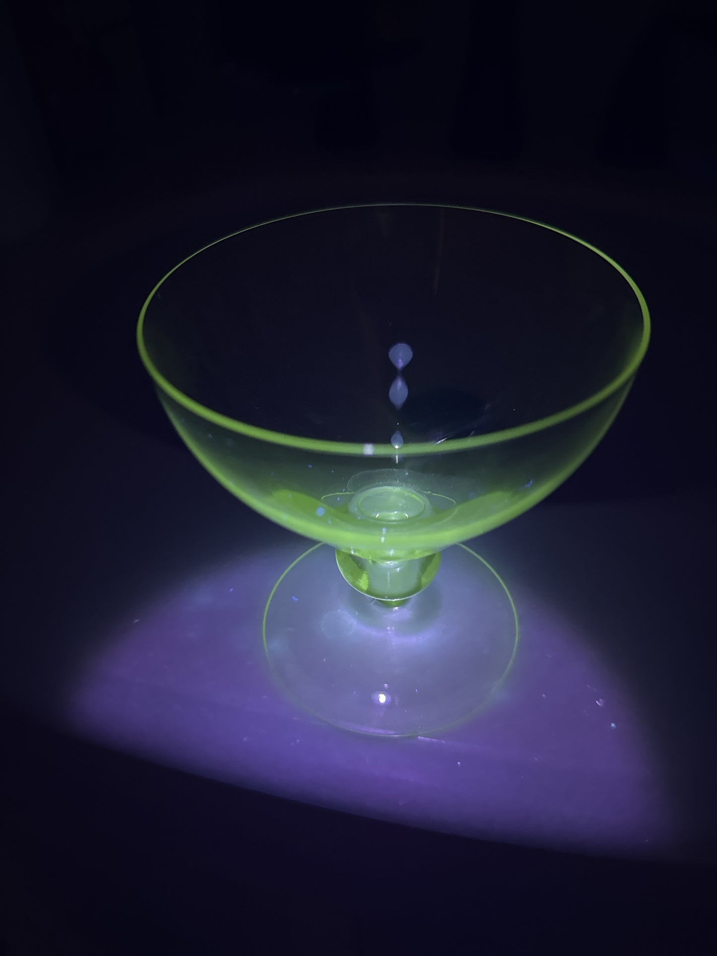 Set of Three Liquor Glasses w/ Bulbous Stem Glows
