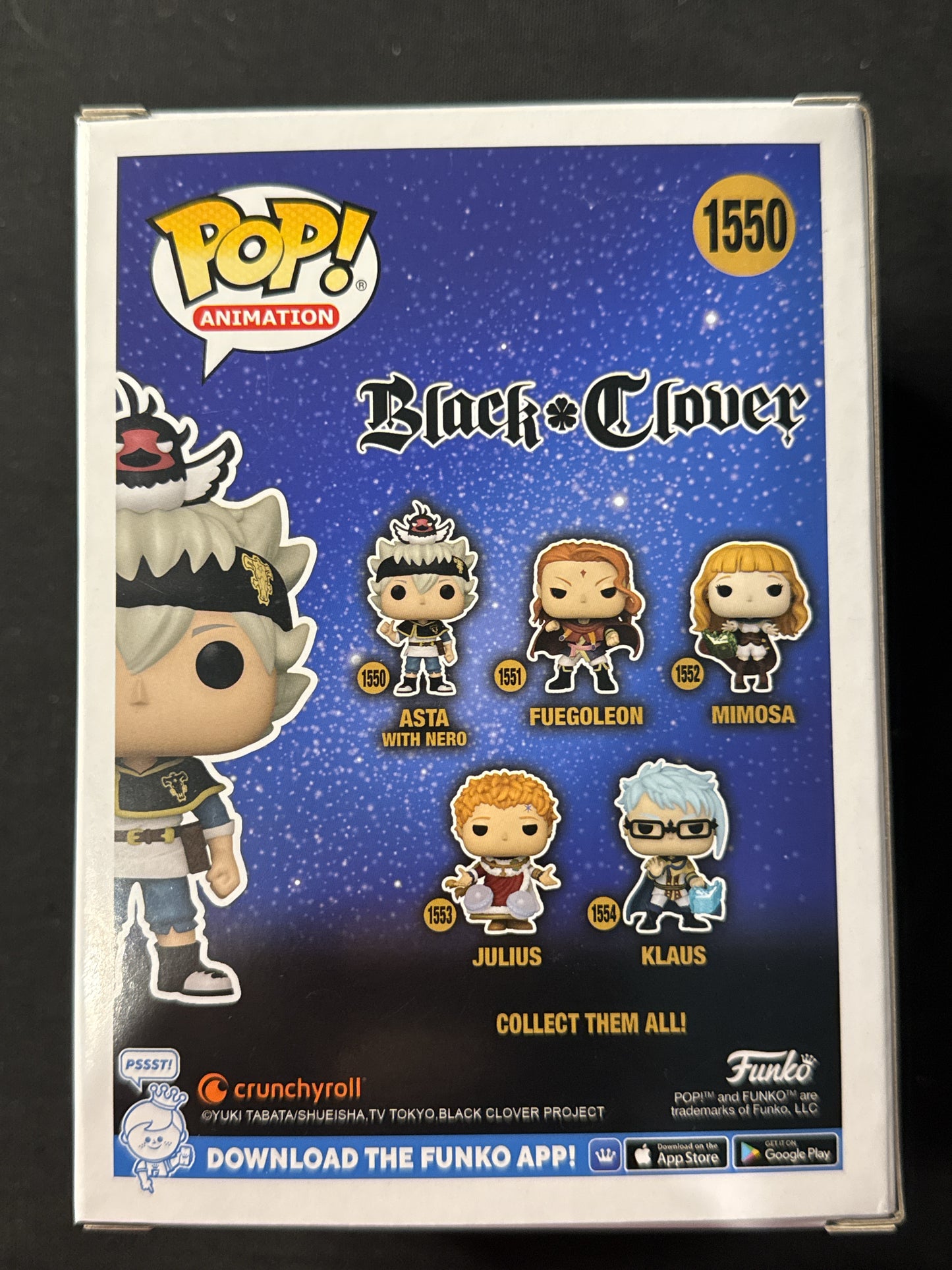 Funko Pop! Animation Black Clover Asta with Nero #1550 New in Box Vinyl Figure