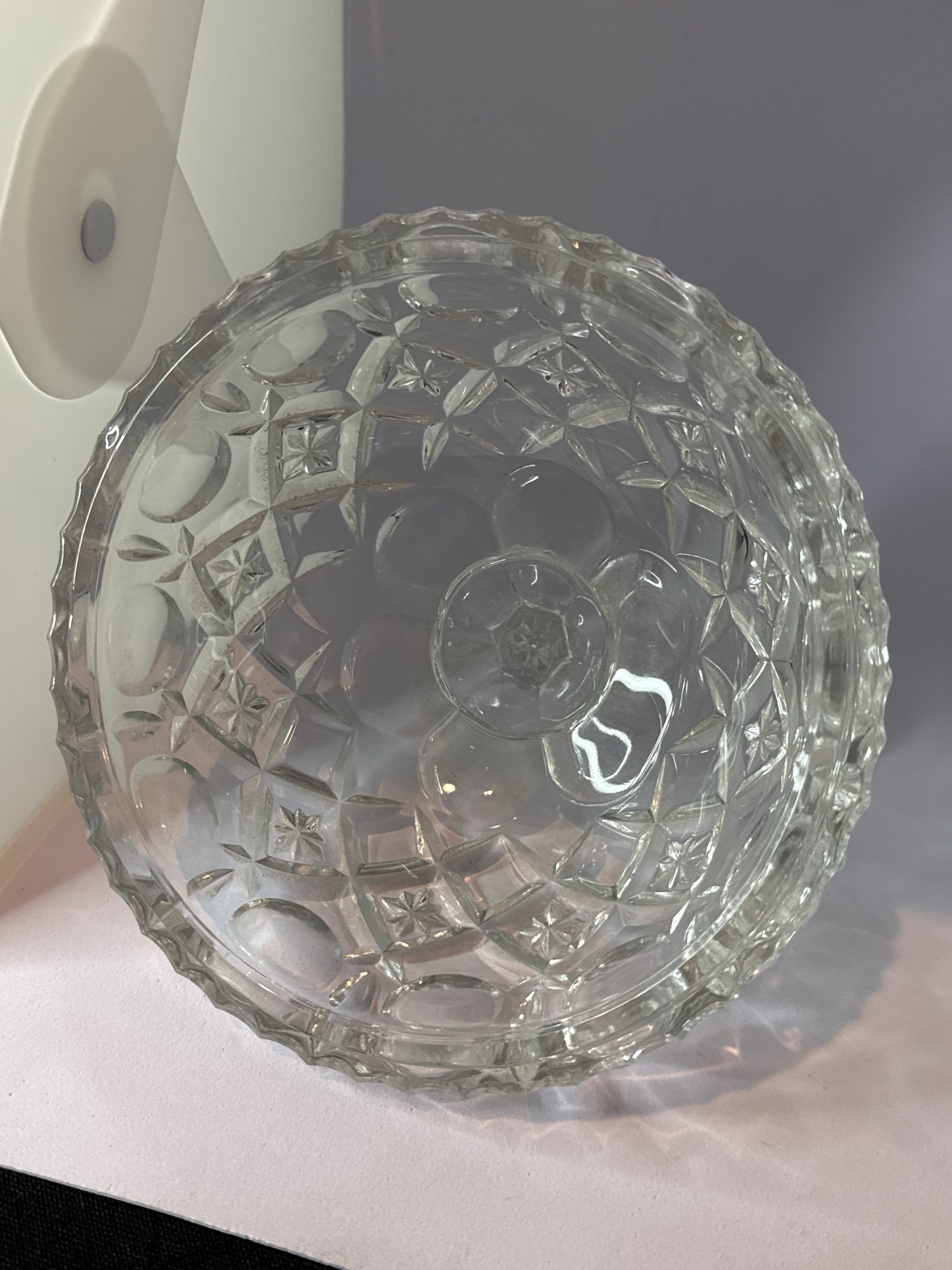 Glass Crystal Lid for Candy Dish or Jar 5.5" Wide x 6.25" Tall