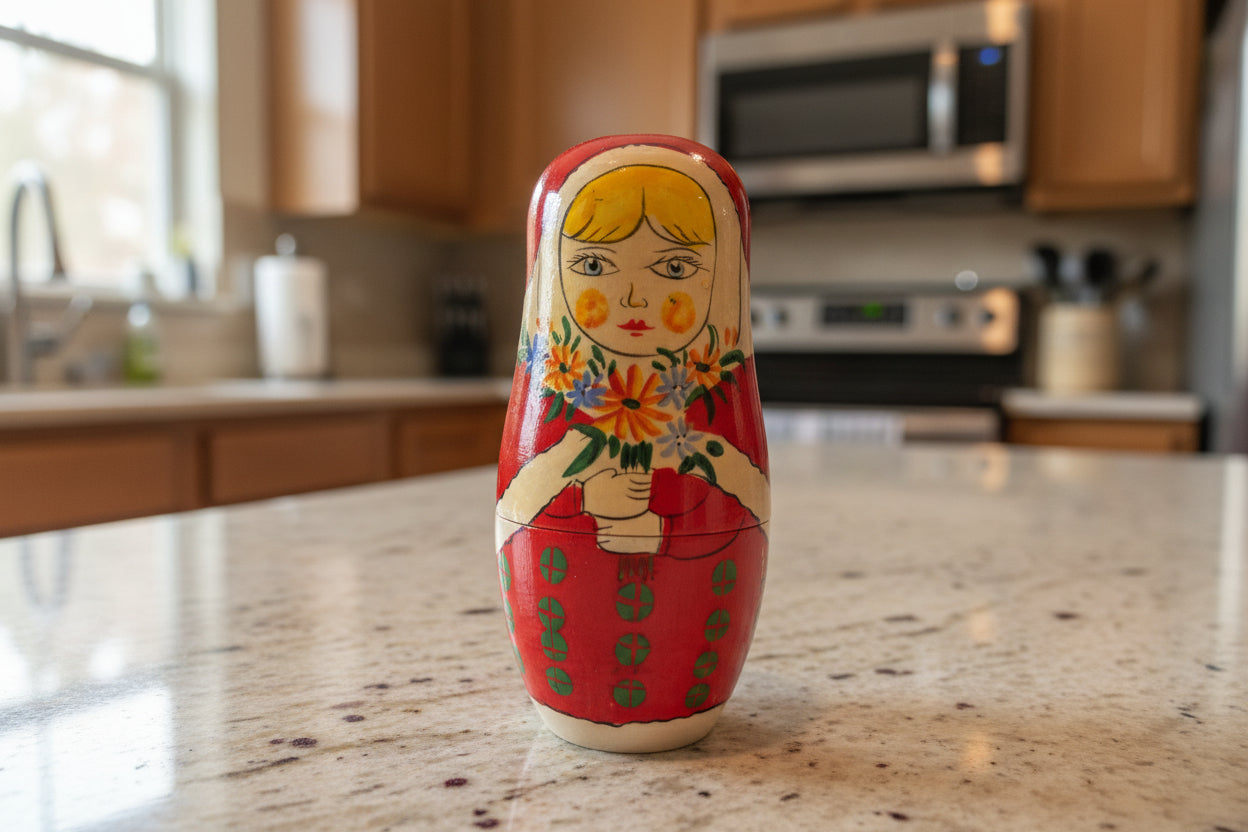 Vintage 5 Piece Russian Nesting Doll 5.5" Tall