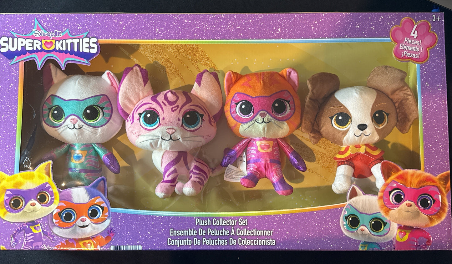 Disney Junior SuperKitties Exclusive 7" Plush Collector Set 4 Pack New in Box