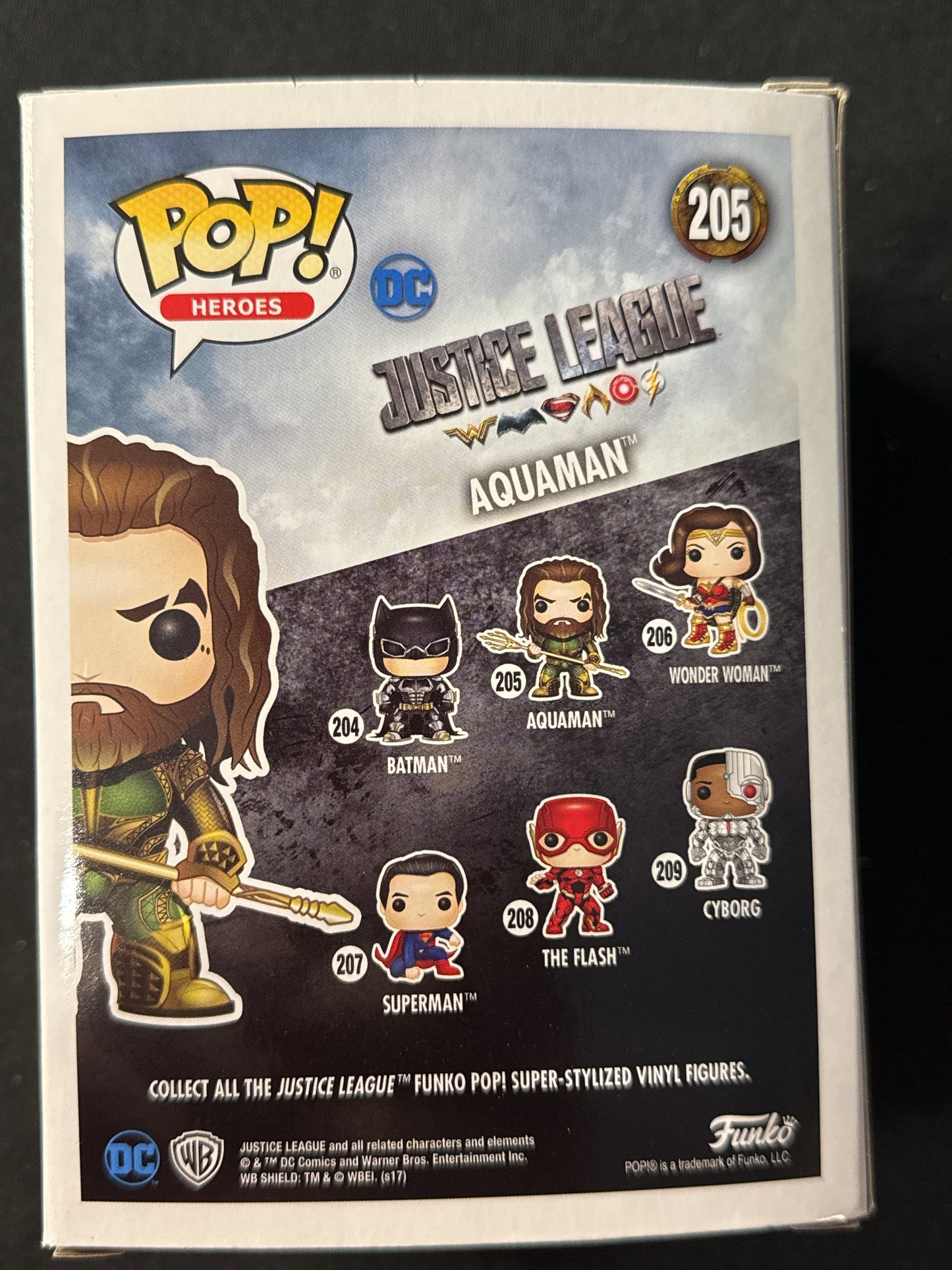 Funko Pop! Heroes DC Justice League Aquaman Vinyl Figure #205 New in Box
