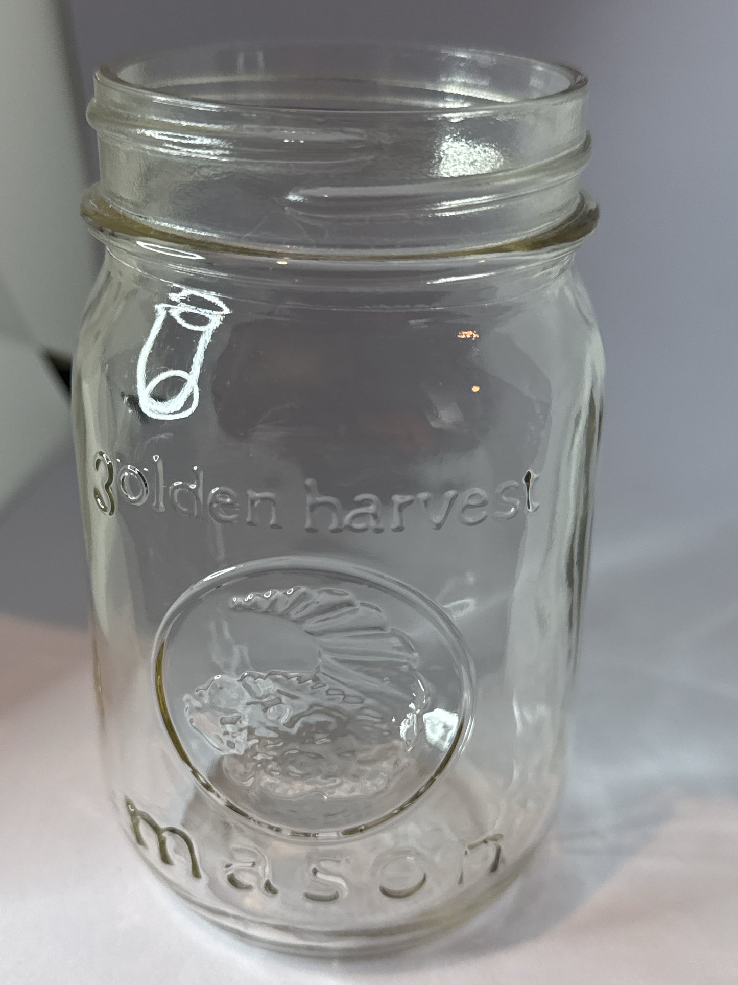 Pair of Golden Harvest Mason Jar Wide Mouth 5.25" Tall No Lids