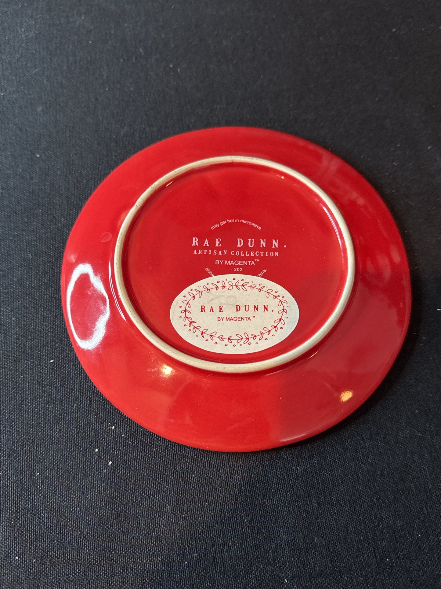 Rae Dunn Magenta Christmas Cheer 6" Saucer Plate Farmhouse Red New With Sticker