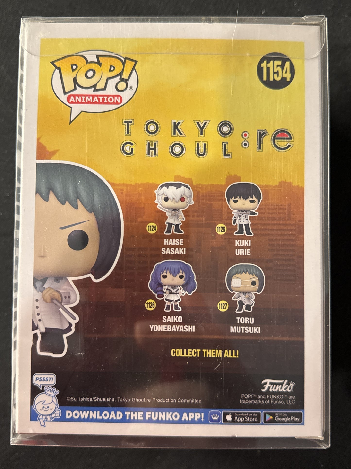 Funko Pop! Tokyo Ghoul #1154 Toru Mutsuki Vinyl Figure Gamestop Excl. NIB w/ Soft Case