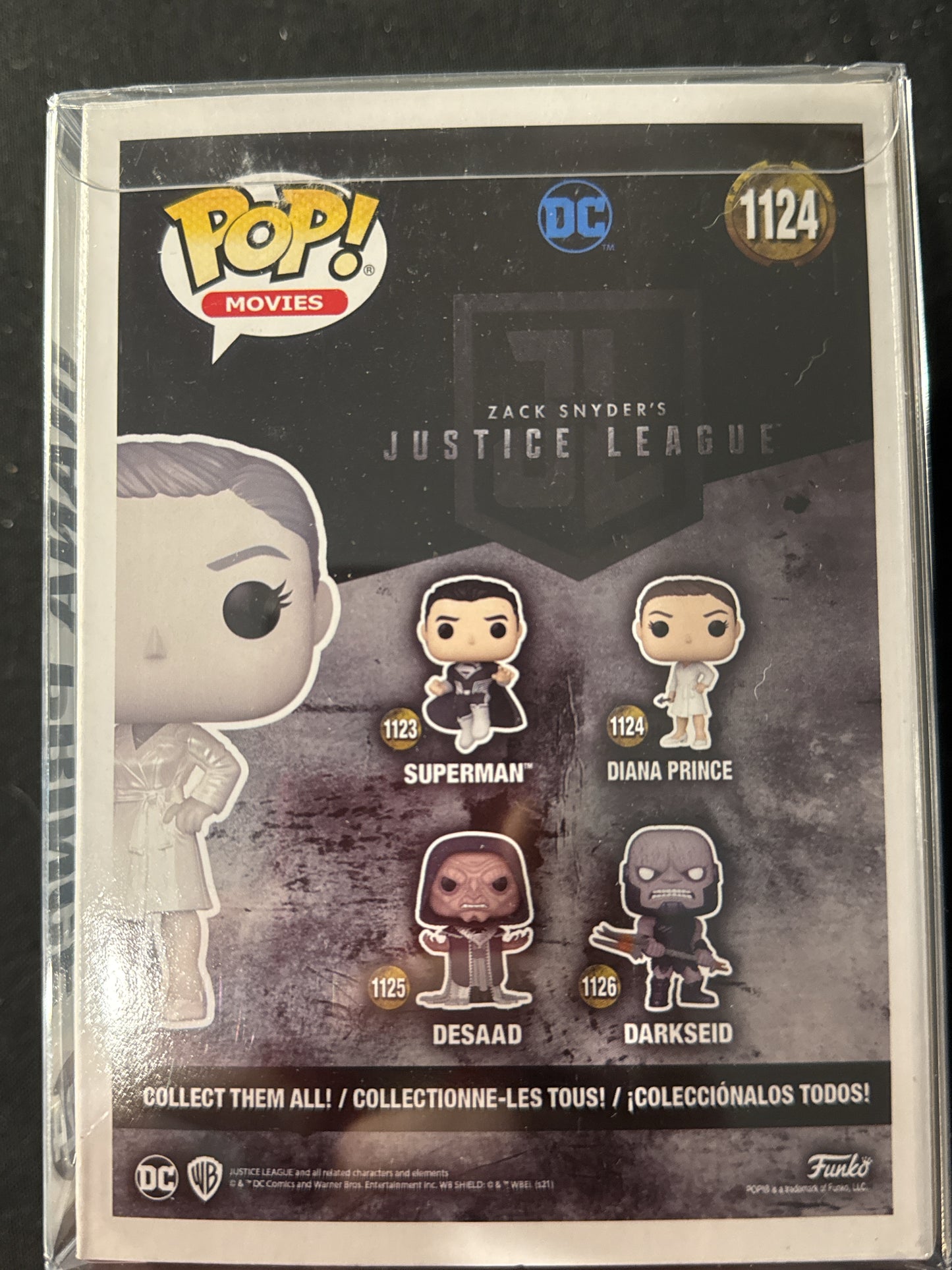 Funko Pop! Zack Snyder's Justice League Diana Prince Vinyl Figure #1124 New in Box w/ Soft Case