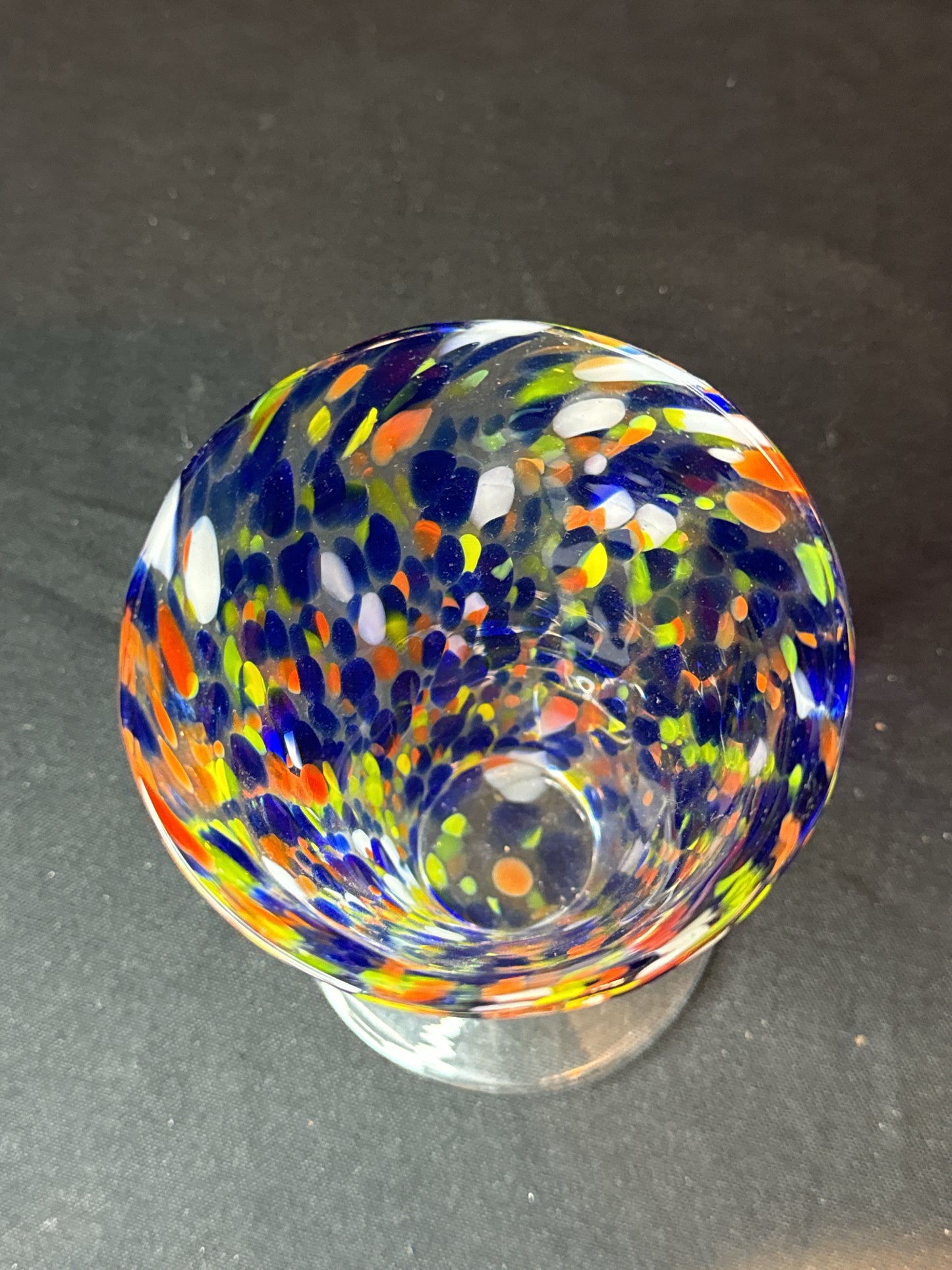 Red Robin Brand 6" Glass Confetti Footed Sundae Cup Glass Vase