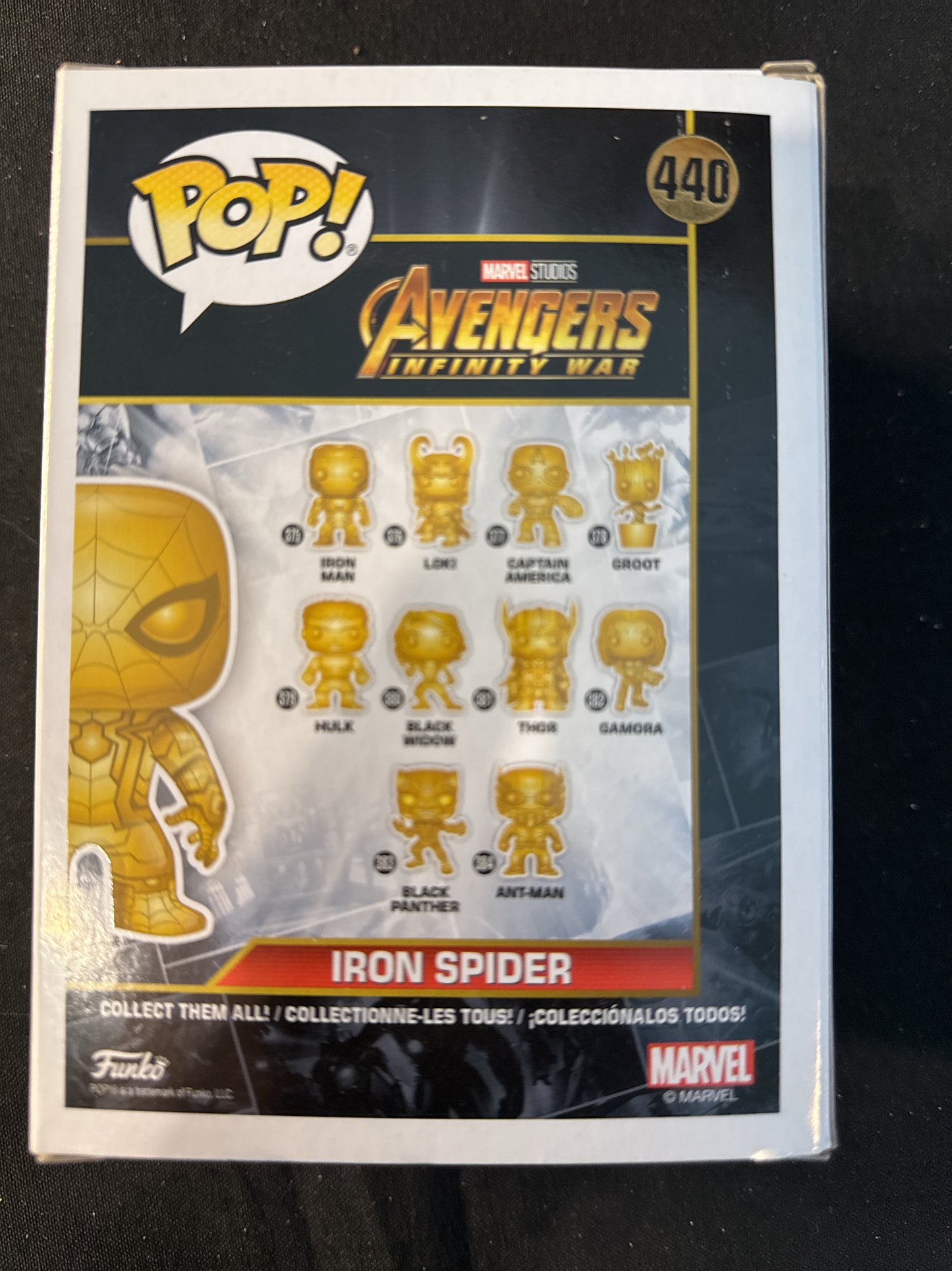 Funko Pop! Marvel Studios #440 Iron Spider Gold Bobble Head Fan Vote Winner NIB