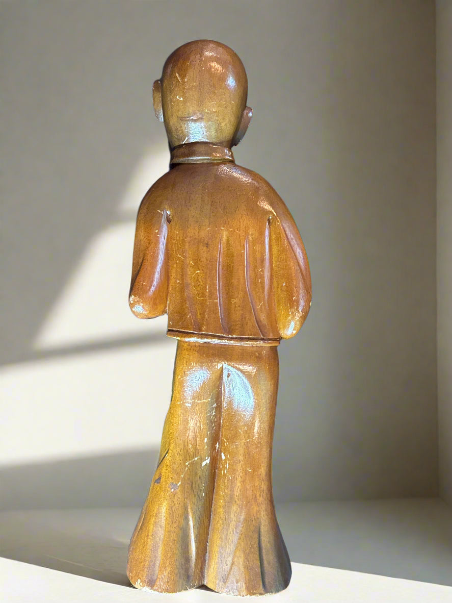 16" S. C. Vizcarra Wood Sculpture Boy with Accordion