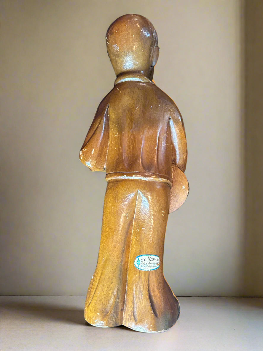16" S. C. Vizcarra Wood Sculpture Boy with Guitar