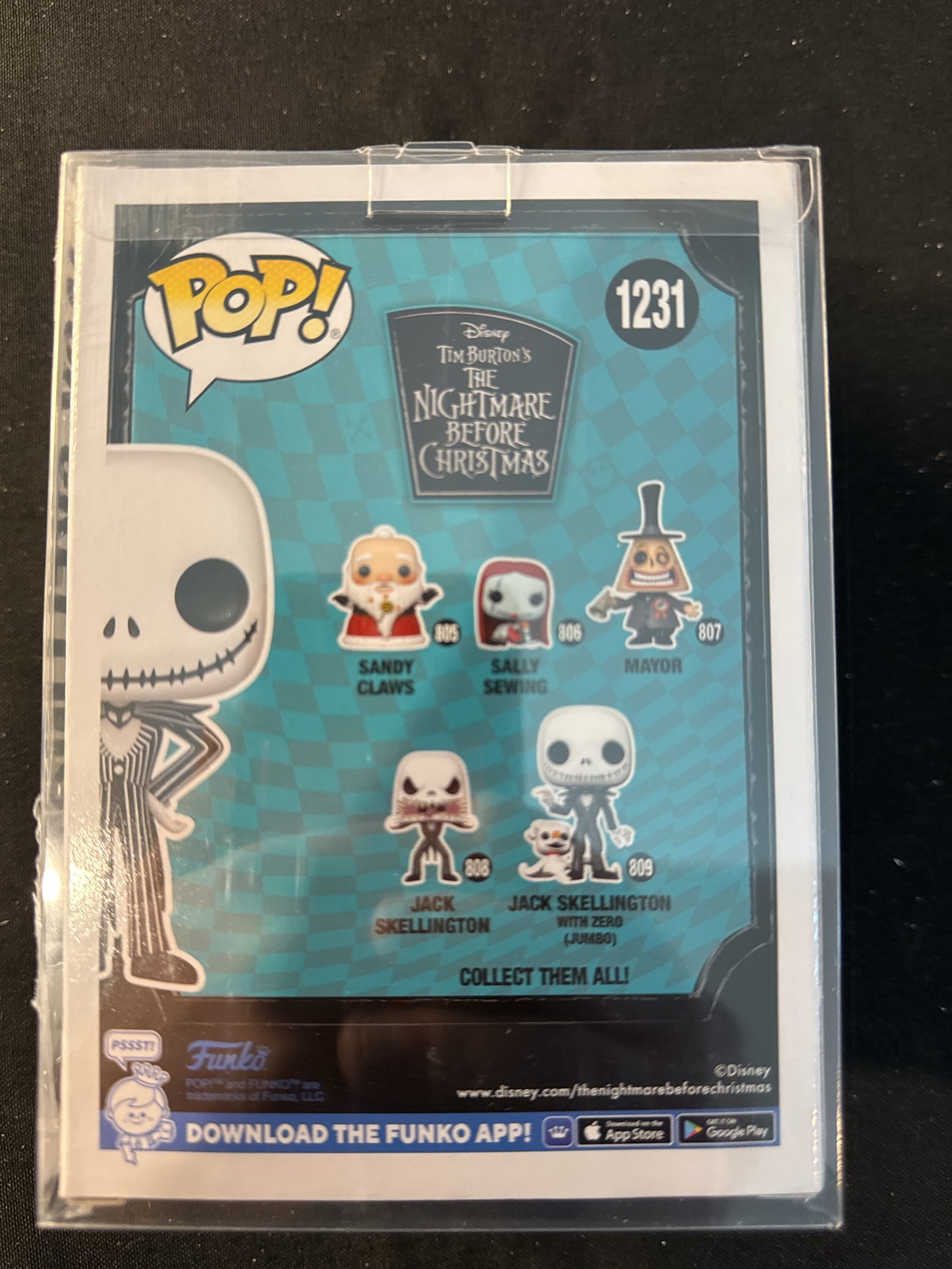 Funko Pop! Disney #1231 Jack Skellington Vinyl Figure New in Box w/ Soft Case Exclusive