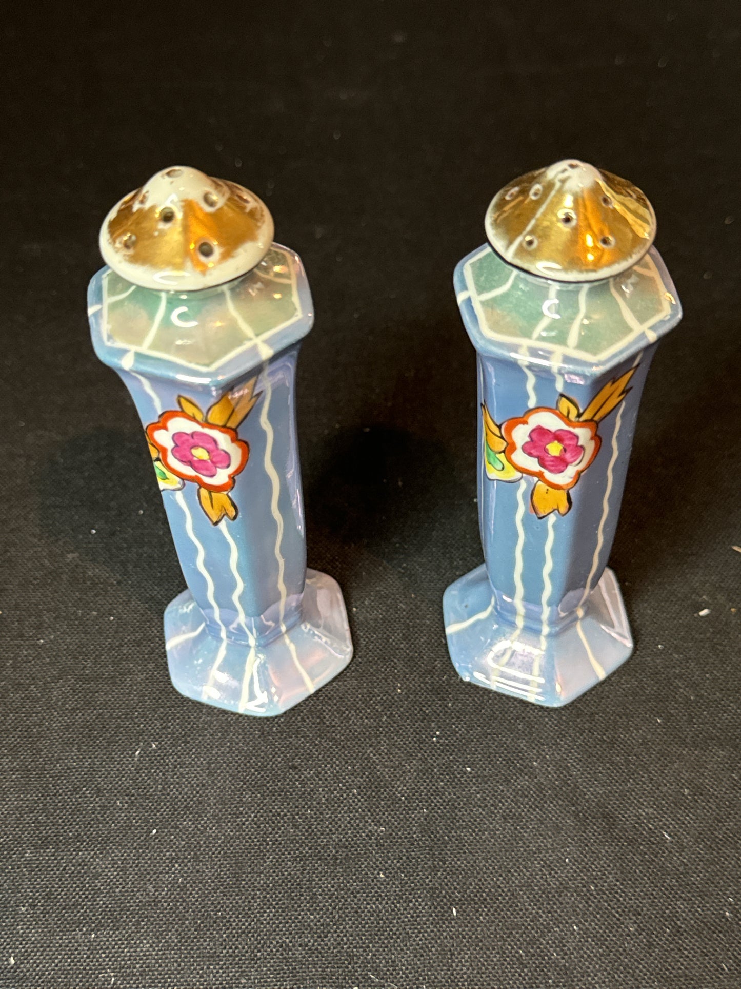 Vintage Porcelain Salt & Pepper Shakers 4.5" Tall Made in Japan
