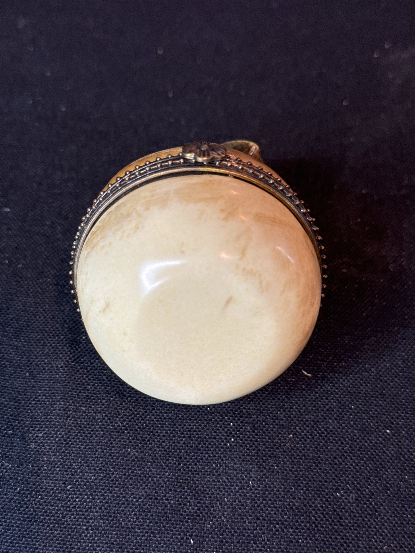 Vintage Ceramic Pear Trinket Hinged Box 3" Tall