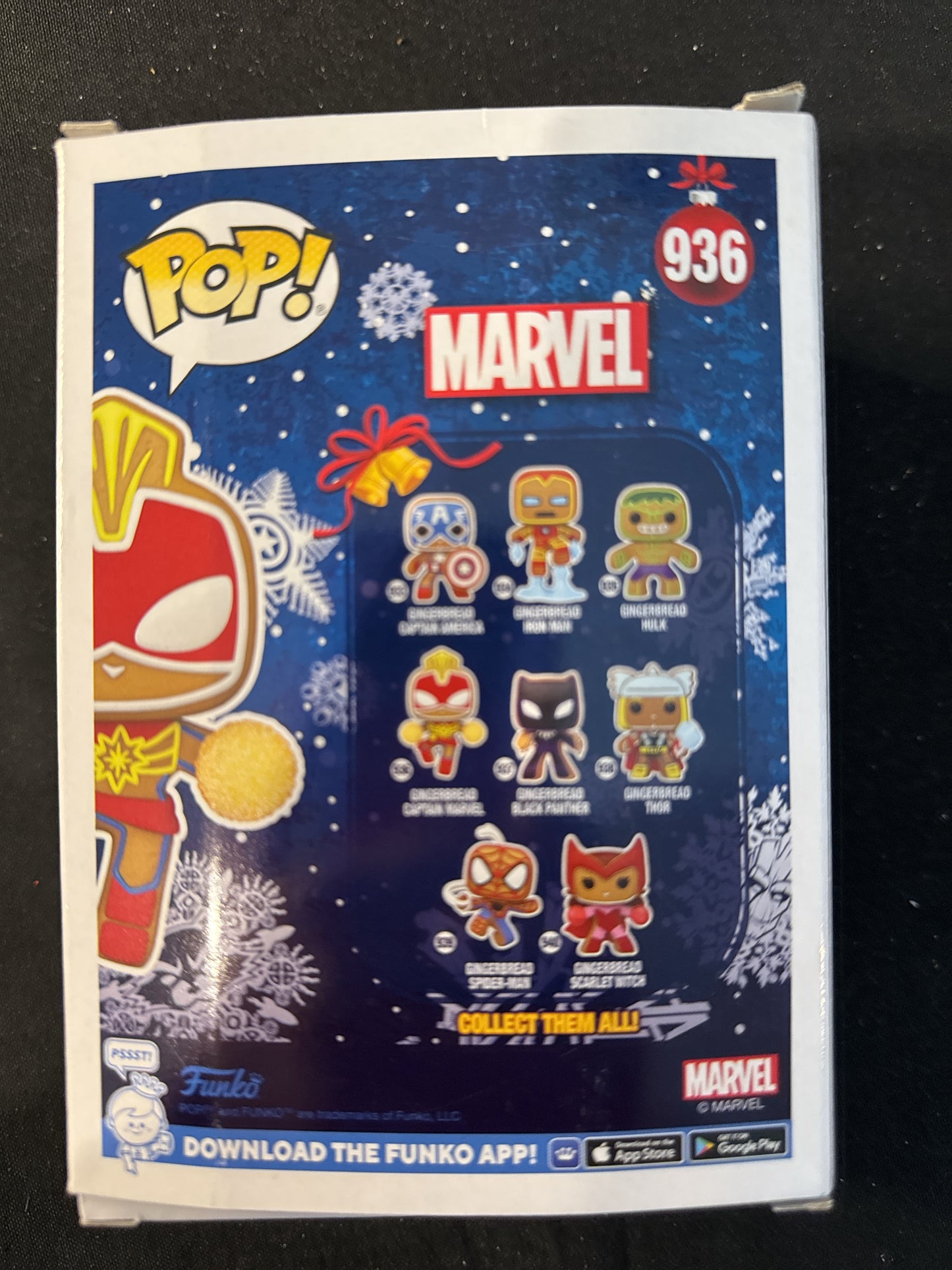 Funko Pop! Marvel #936 Gingerbread Captain Marvel Bobble Head New in Box