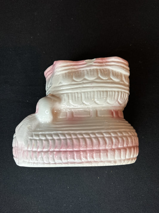 Vintage 1950s Rubens Pink Baby Ceramic Planter Booty Made in Japan 4.25" Tall