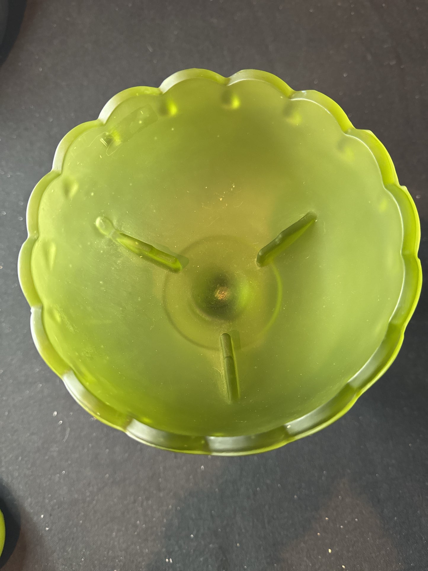 Indiana Glass Teardrop Green Frosted 7 3/8" Tall Compote Pedestal Bowl