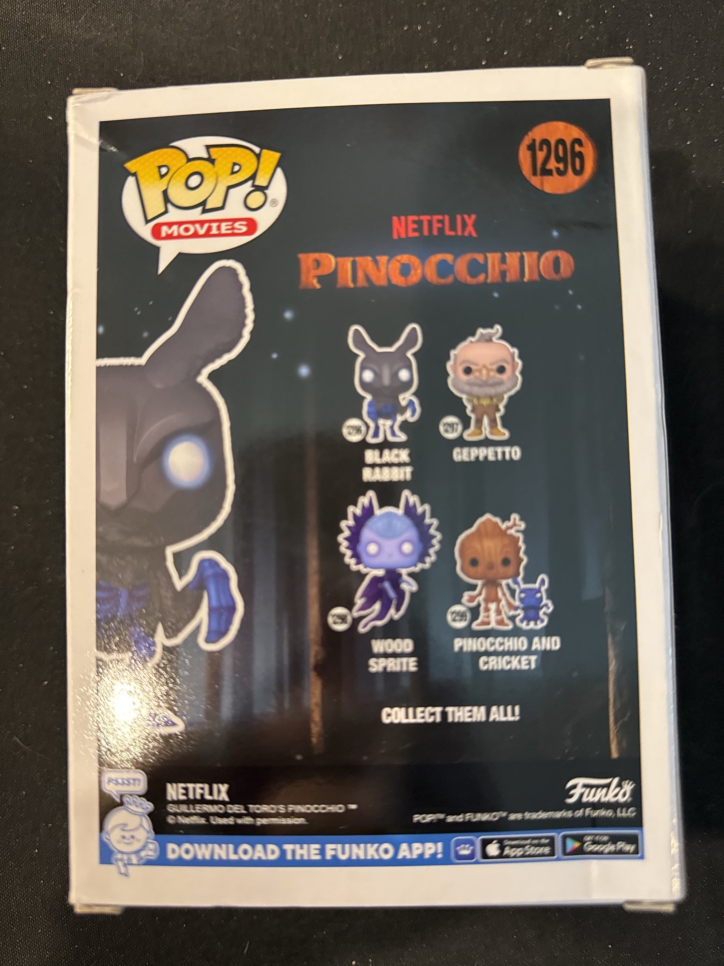 Funko Pop! Netflix Pinocchio #1296 Black Rabbit Vinyl Figure New in Box
