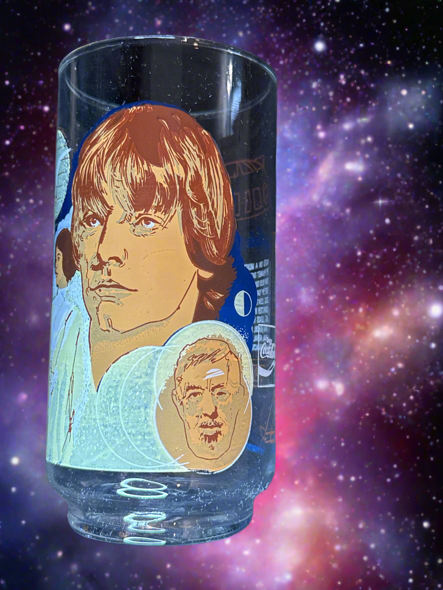 1977 Star Wars Burger King Coca Cola Glass Luke Skywalker Collector's Item 5 5/8" Tall