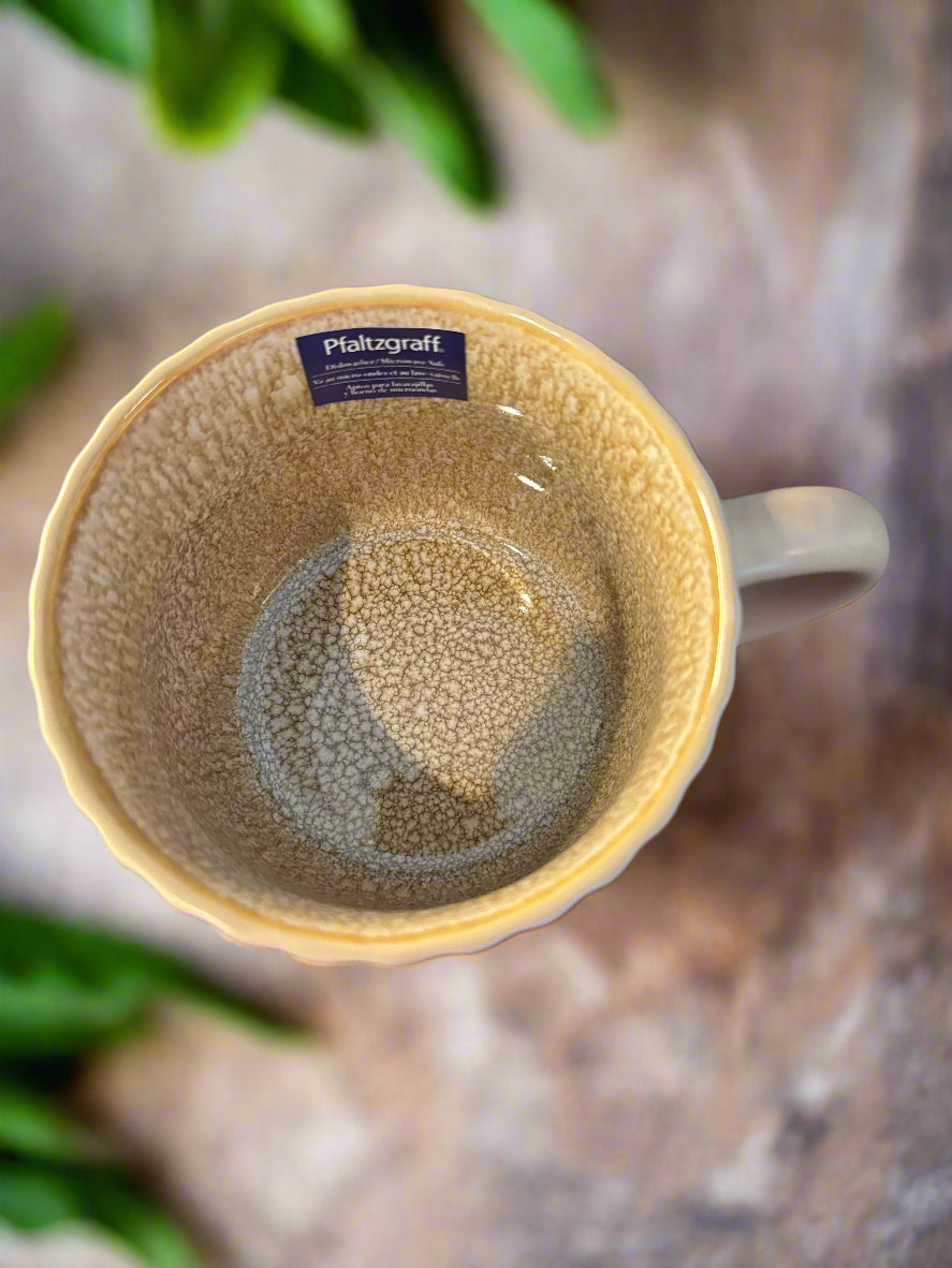 Pfaltzgraff Coffee Cup Mug Tan 3 5/8" Tall 4.25" Wide Never Used