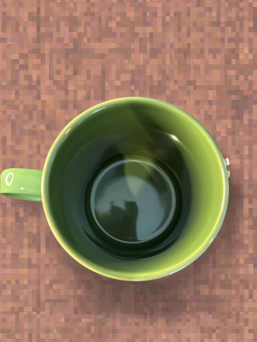 Zak Green Minecraft Creeper Coffee Cup Mug 4 1/8" Tall New Pixelated Design