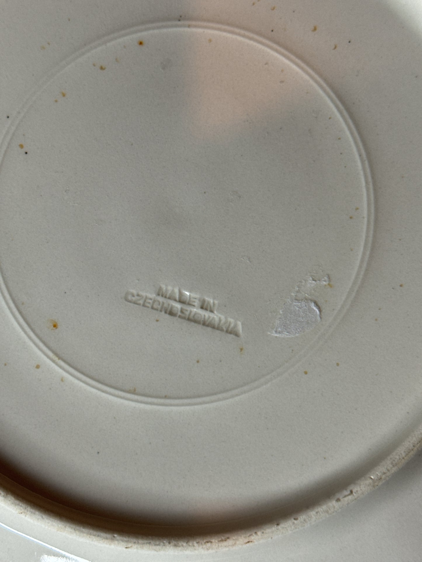 Pair of 8" Wide Czech Embossed Roses Floral Dessert Plates