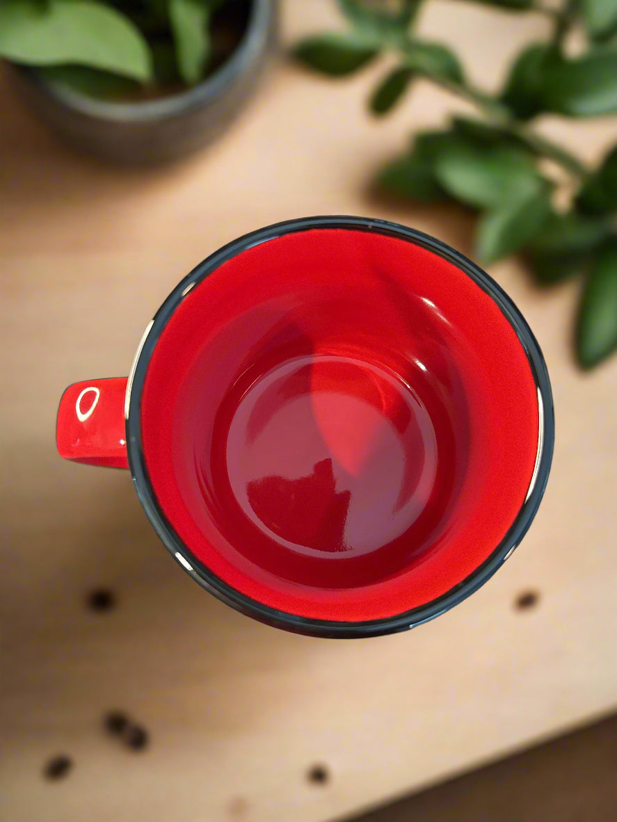 Peanuts Snoopy Red Happy Camper Ceramic 20oz Camper Mug 4 1/8" Tall New