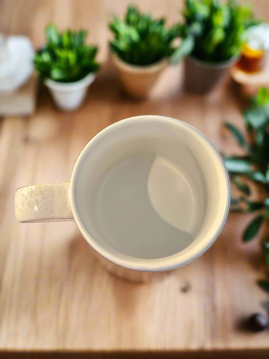 United Paper & Crafts "Hello Gorgeous" Coffee Cup Mug Burgundy Letters 4 1/8" Tall New