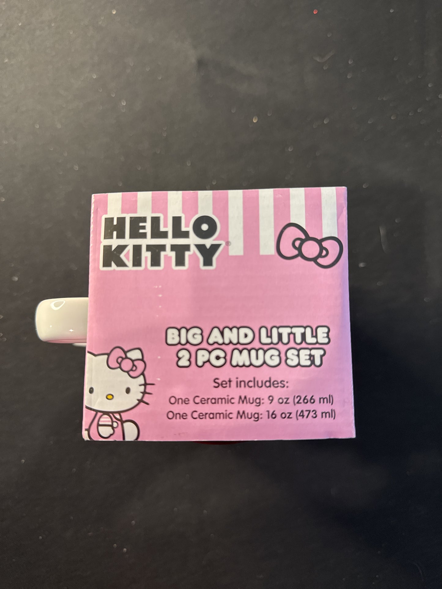 Hello Kitty Silver Buffalo Big and Little 2 Piece Coffee/Cocoa Cup Mug Set 9oz & 16oz New