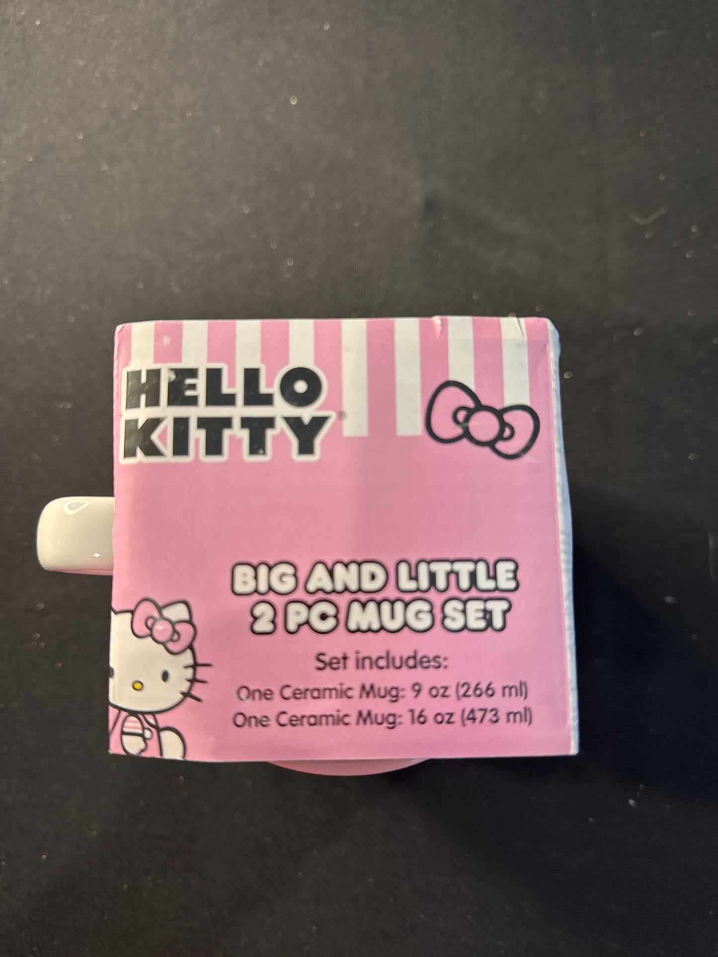 Hello Kitty Silver Buffalo Big and Little 2 Piece Coffee/Cocoa Cup Mug Set 9oz & 16oz New