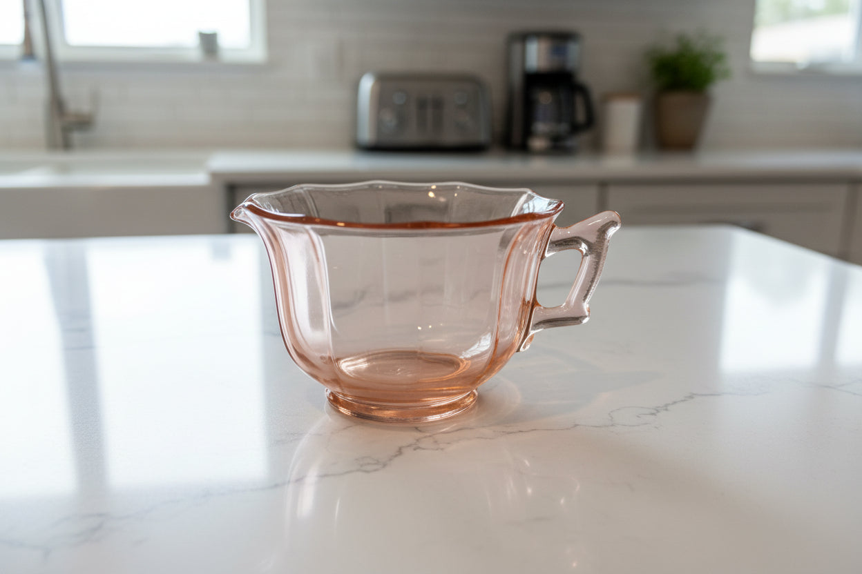 Imperial Glass Ohio Molly Pink Tea Cup 2.5" Tall x 3.75" Across Rim