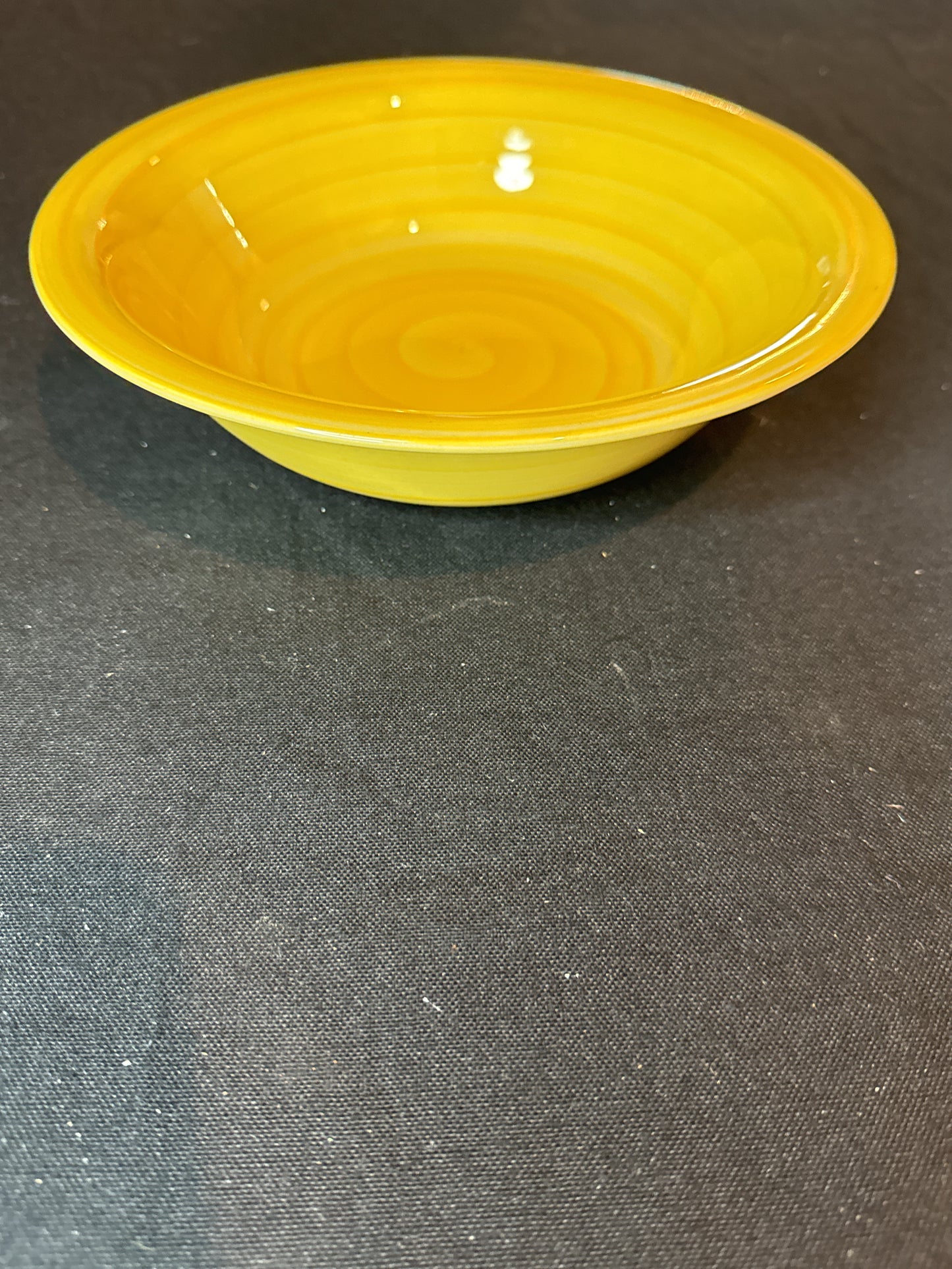 Pair of Citrus Grove Hand Painted Bowls, One Yellow and One Orange 8.5"
