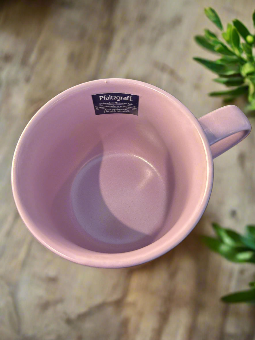 Pfaltzgraff Purple Coffee Cup Mug "Hold On Let Me Overthink This" 3.5" Tall New