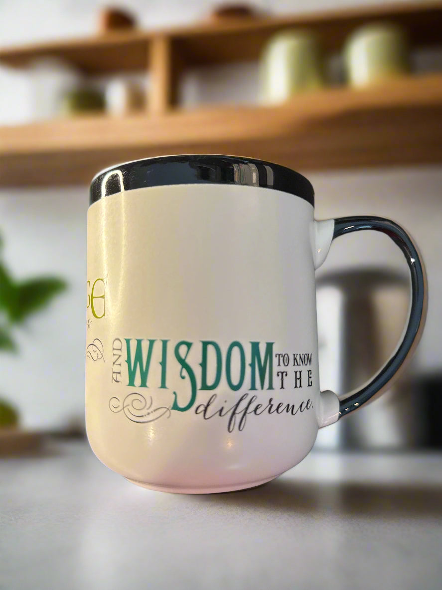Abbey & CA Coffee Cup Mug White "God Grant Me...Serenity Prayer" 4 5/8" Tall New