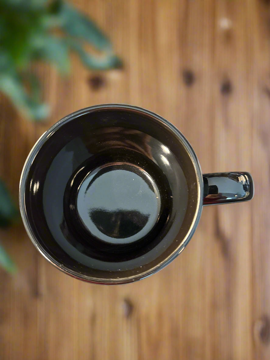 Gibson Home Mr. Coffee Black Coffee Cup Mug Black Interior 4.25" Tall New