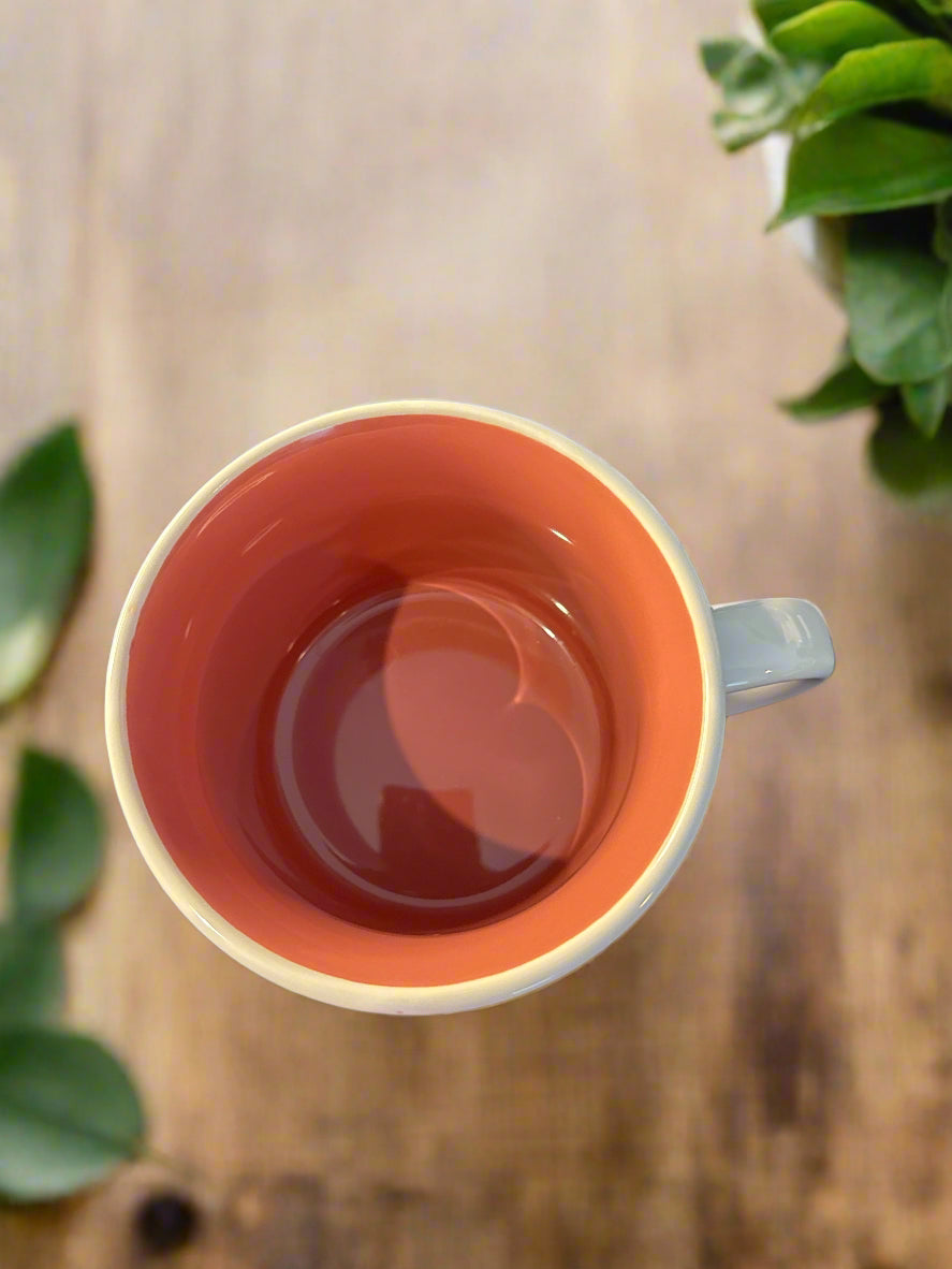 Pink Happy Face With Hearts Coffee Cup Mug 3 5/8" Tall Pink Interior New