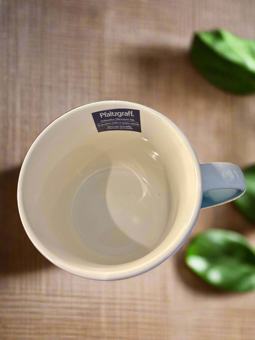 Pfaltzgraff Ribbed Green Coffee Cup Mug 3.5" Tall New