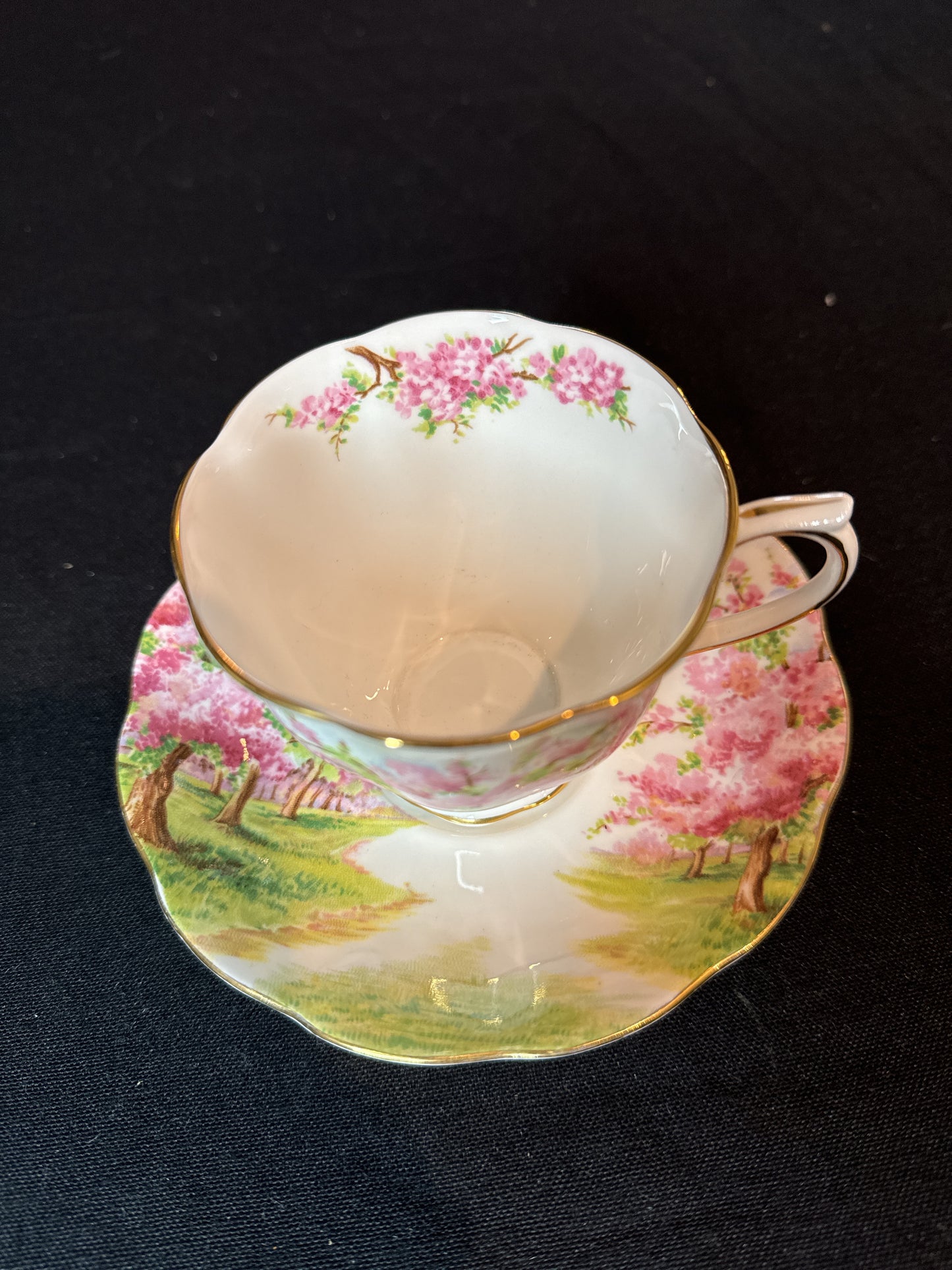 Royal Albert Bone China Blossom Time 2 Cups and Saucers Set Vintage England