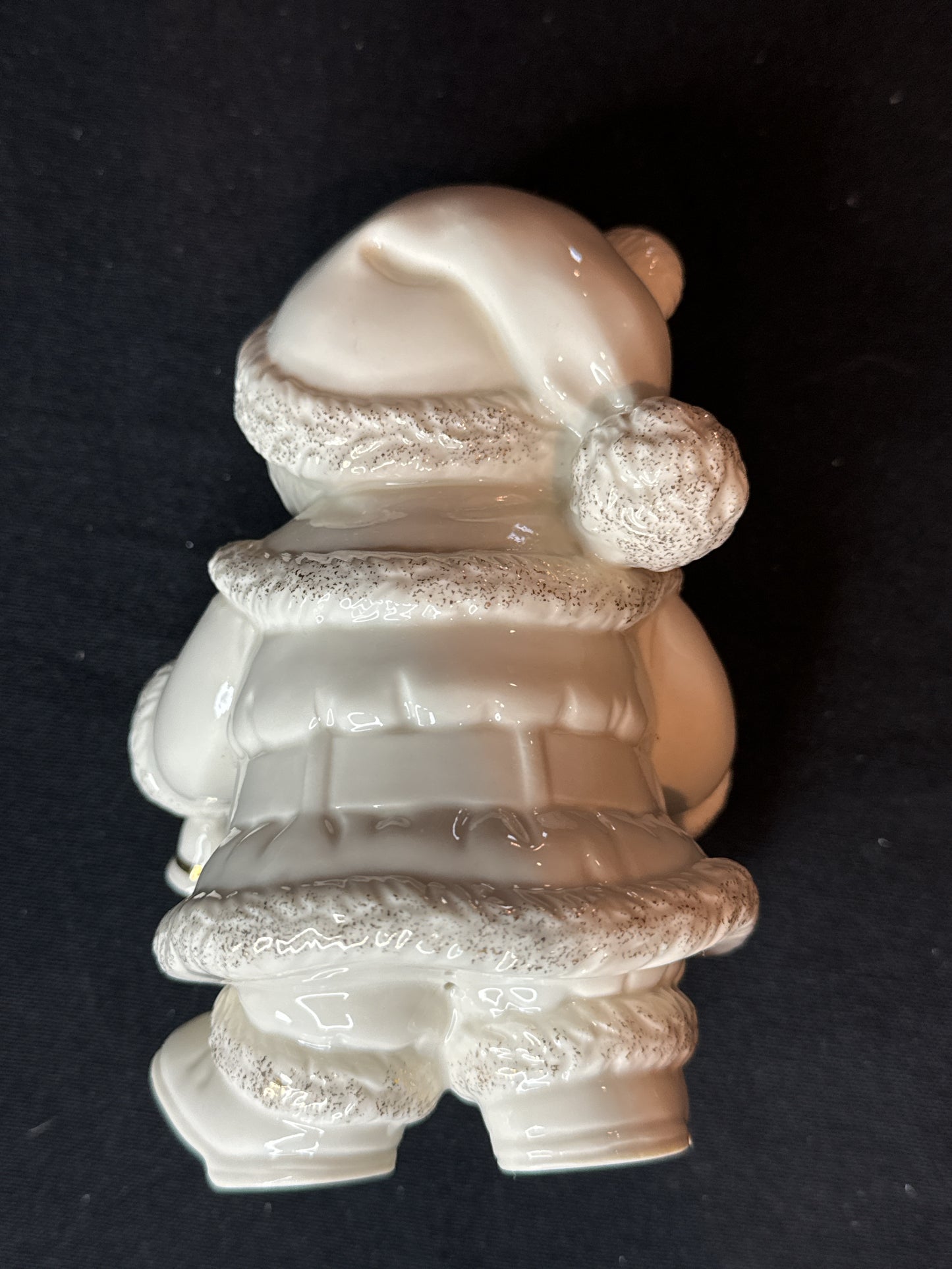 Lenox Teddy's Christmas Revelry Figurine, Teddy Bear Santa, Ivory Gold Porcelain 5.5" Tall