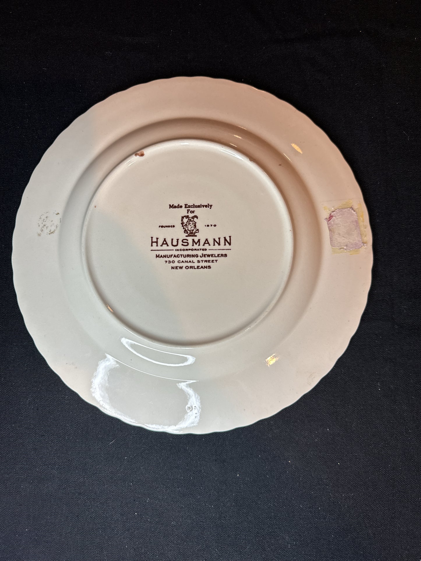 Hausmann Vintage New Orleans Porcelain Plate Collectable 10.5"
