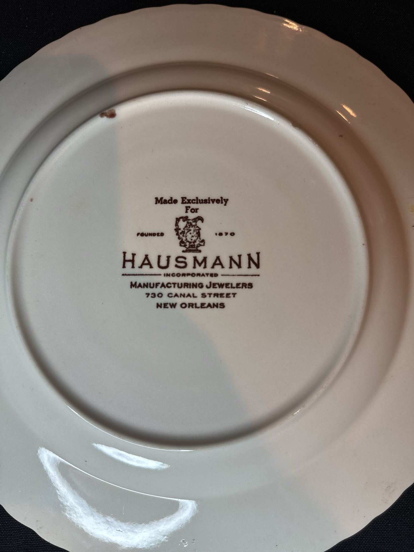 Hausmann Vintage New Orleans Porcelain Plate Collectable 10.5"