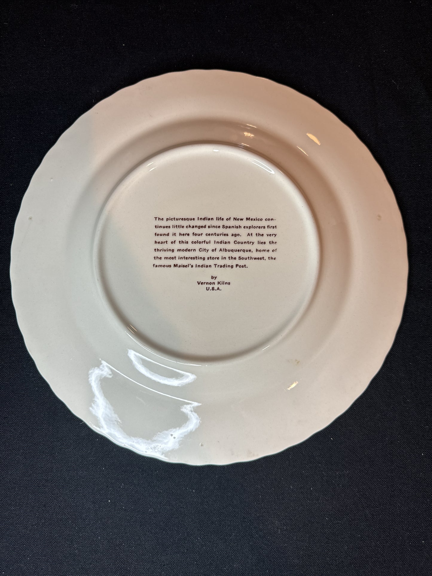 Vernon Kilns Brown New Mexico Commemorative Plate 10.5"
