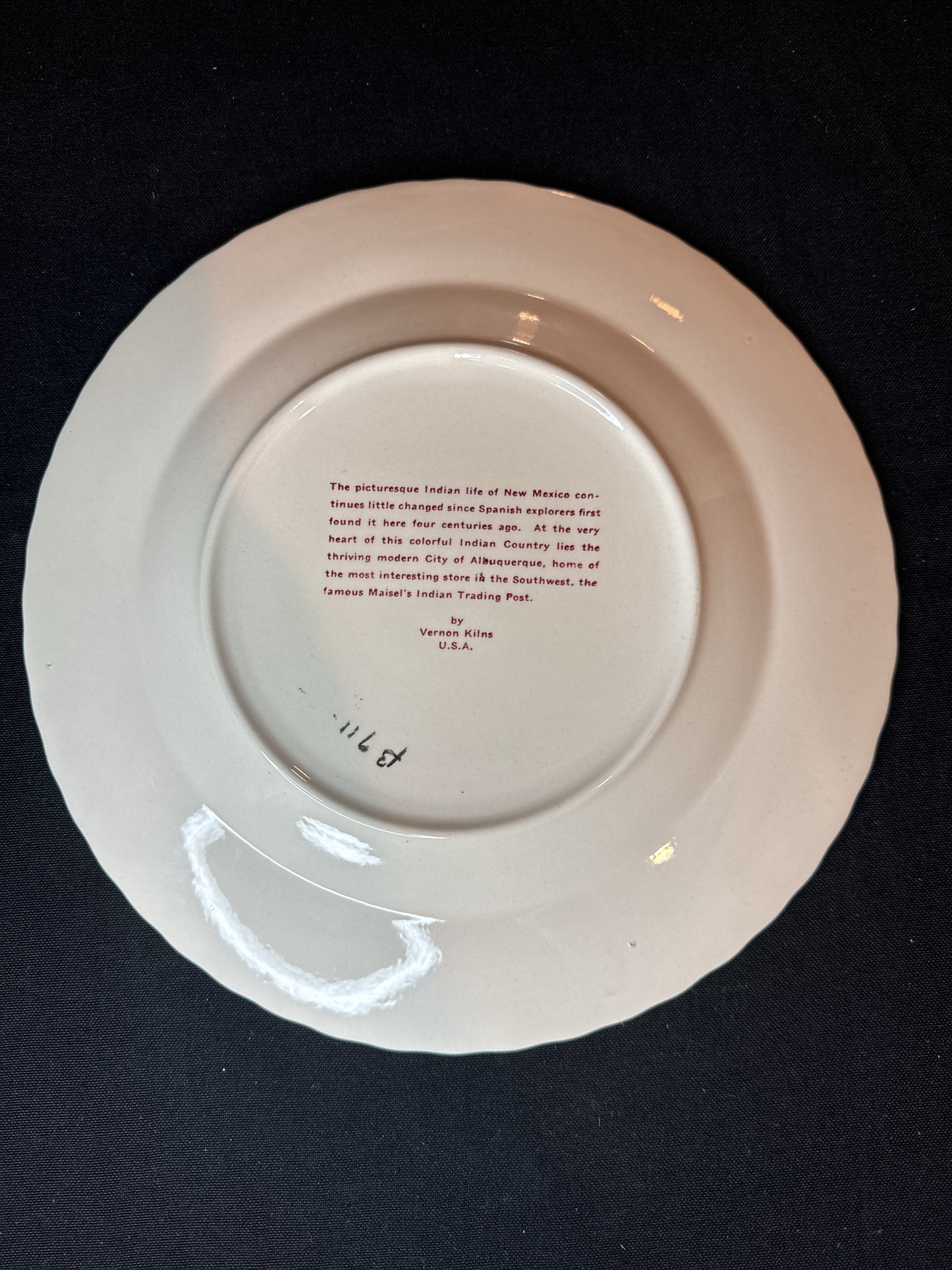 Vernon Kilns Red New Mexico Commemorative Plate 10.5"