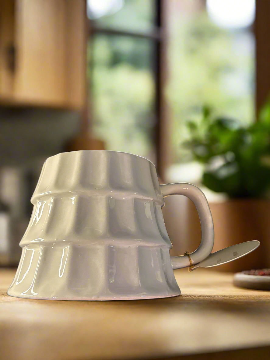 Godiva Modern Gourmet Foods Stoneware Large White Christmas Tree Coffee Hot Cocoa Mug Cup