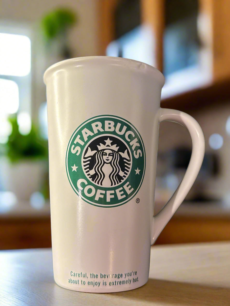 Starbucks 2006 Grande Tall Siren 16oz Mermaid Logo Ceramic Coffee Mug Cup Tumbler 5.75" Tall
