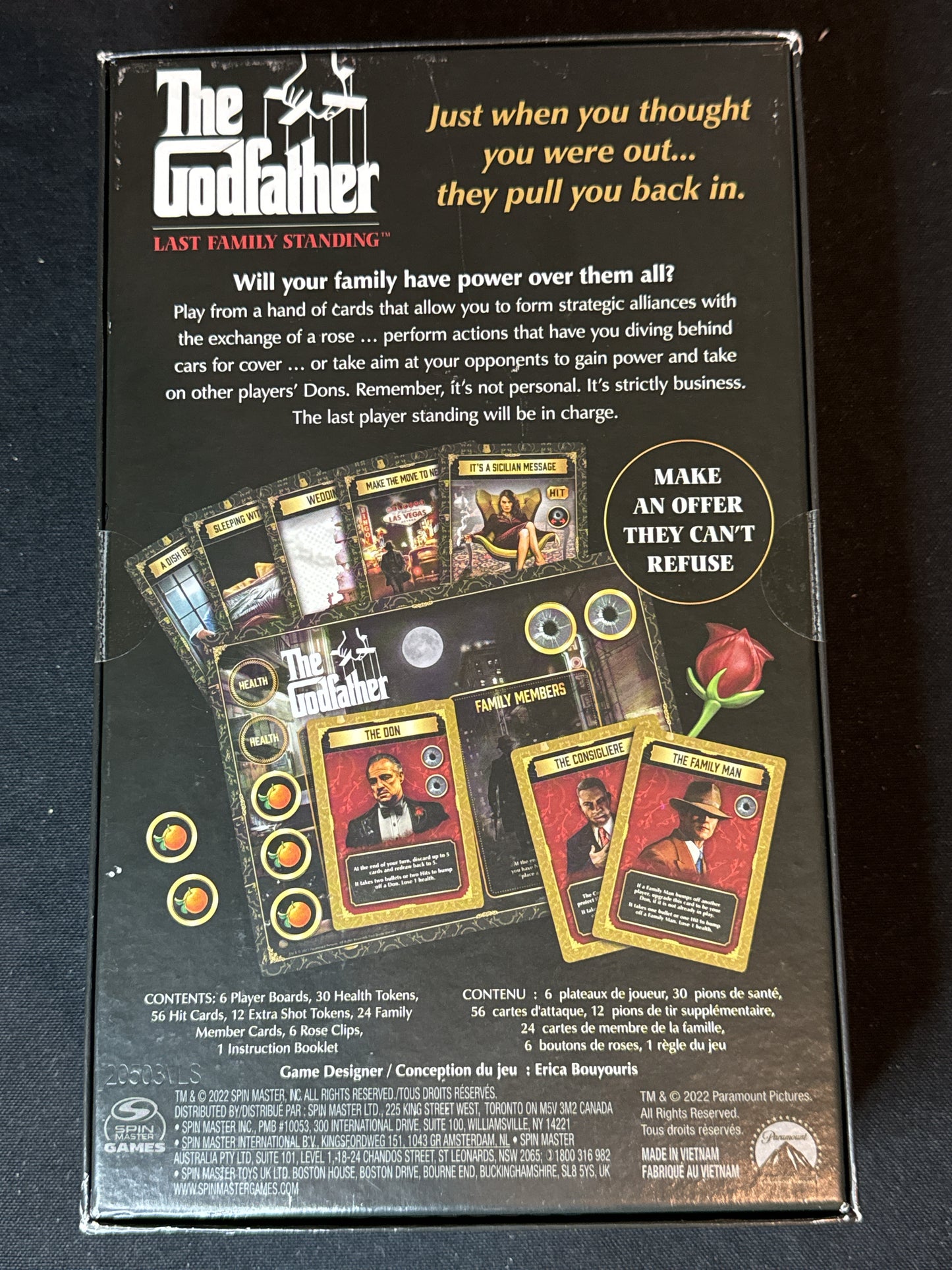 The Godfather Last Family Standing Game The Party Game You Can't Refuse New Sealed