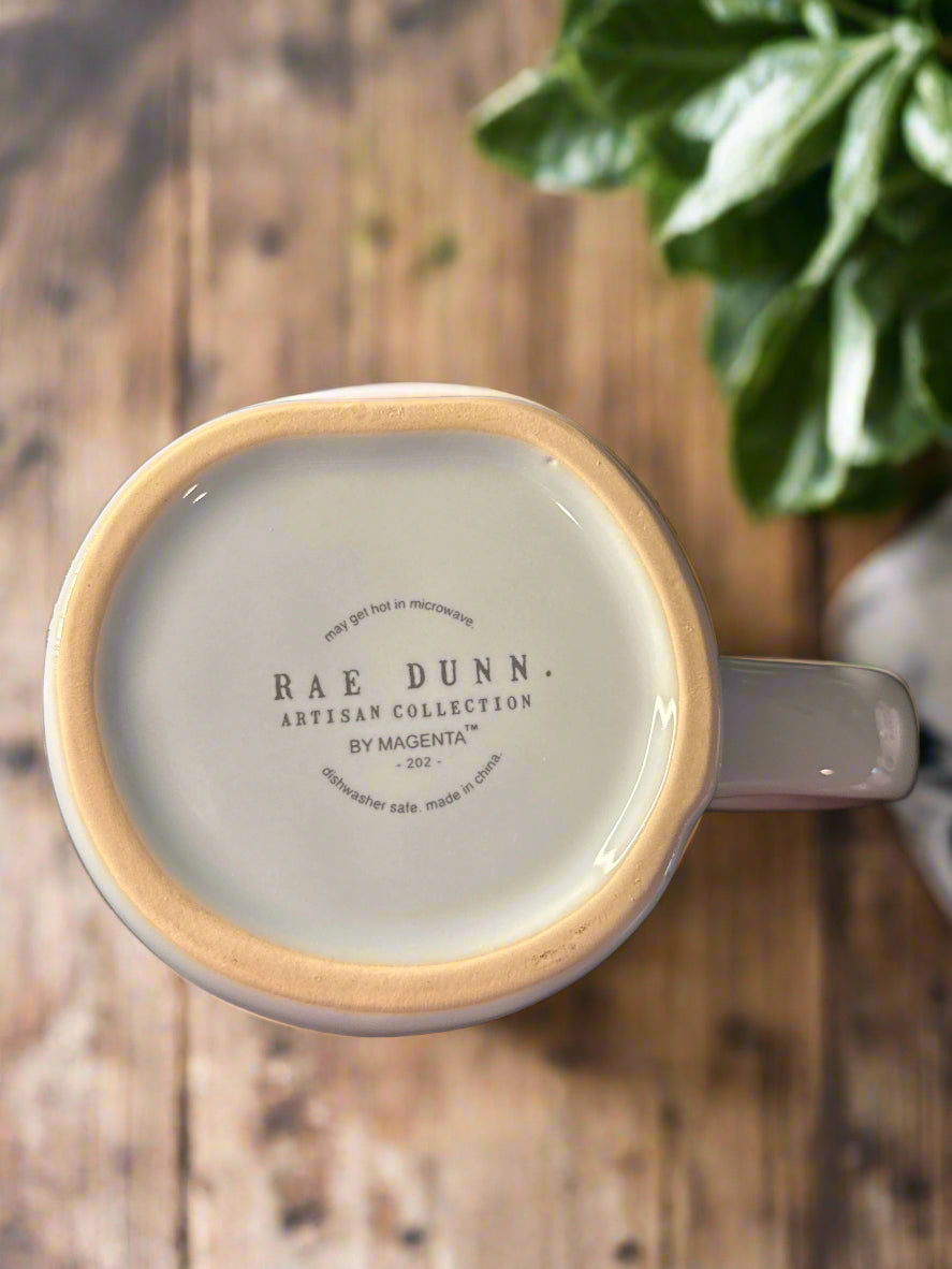 Rae Dunn Artisan Collection Blue Jelly Beans Coffee Cup Mug 4 7/8" Tall 20oz New