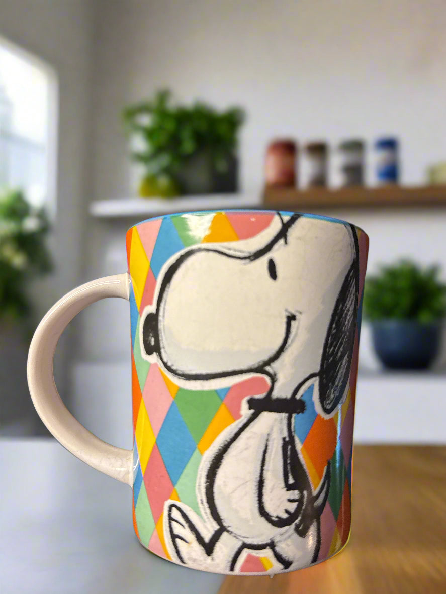 Peanuts Snoopy Coffee Mug Cup from Festive Sketch Collection 15oz Gibson 4.25" Tall