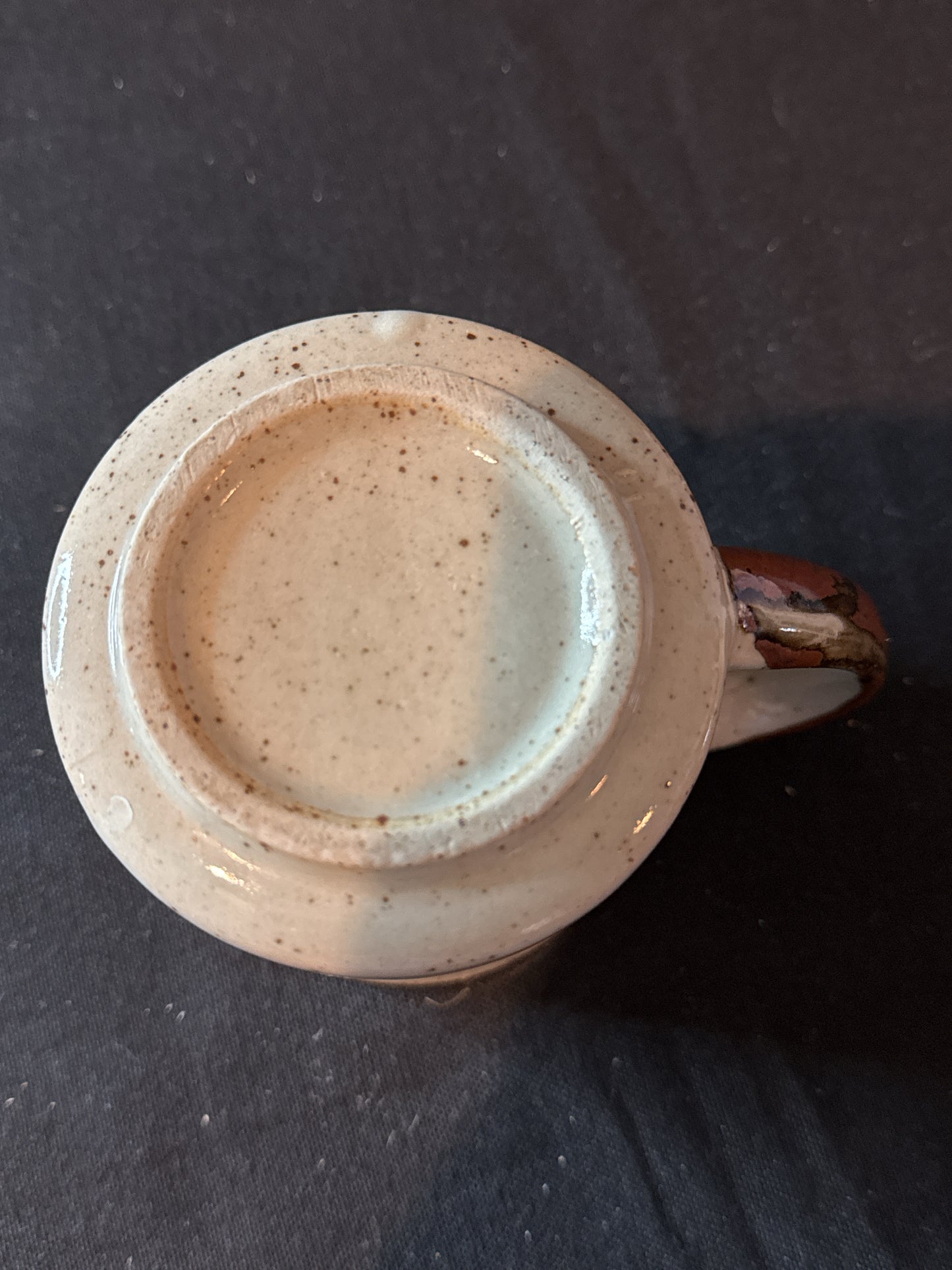 Vintage Stoneware Otagiri Blue Brown Speckled Spiral Floral Coffee Cup Mug 3.5" Tall