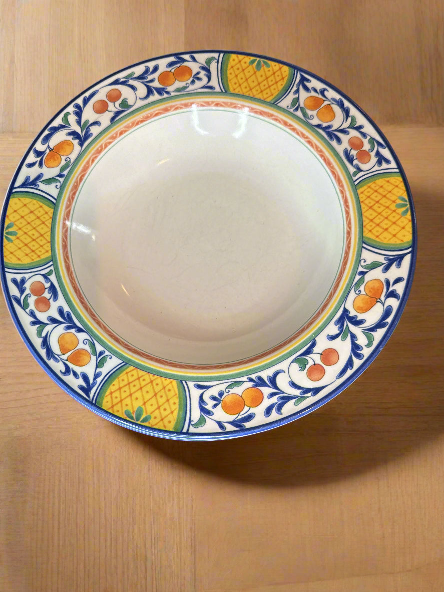 Mikasa Windsor Park Pattern Set of 6 Large Rim Soup Bowls & 7 Saucers/Bread Plates